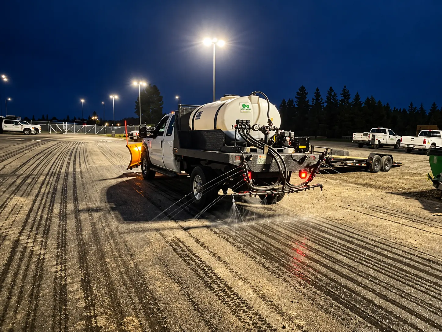 Parking lot de-icing in Spokane