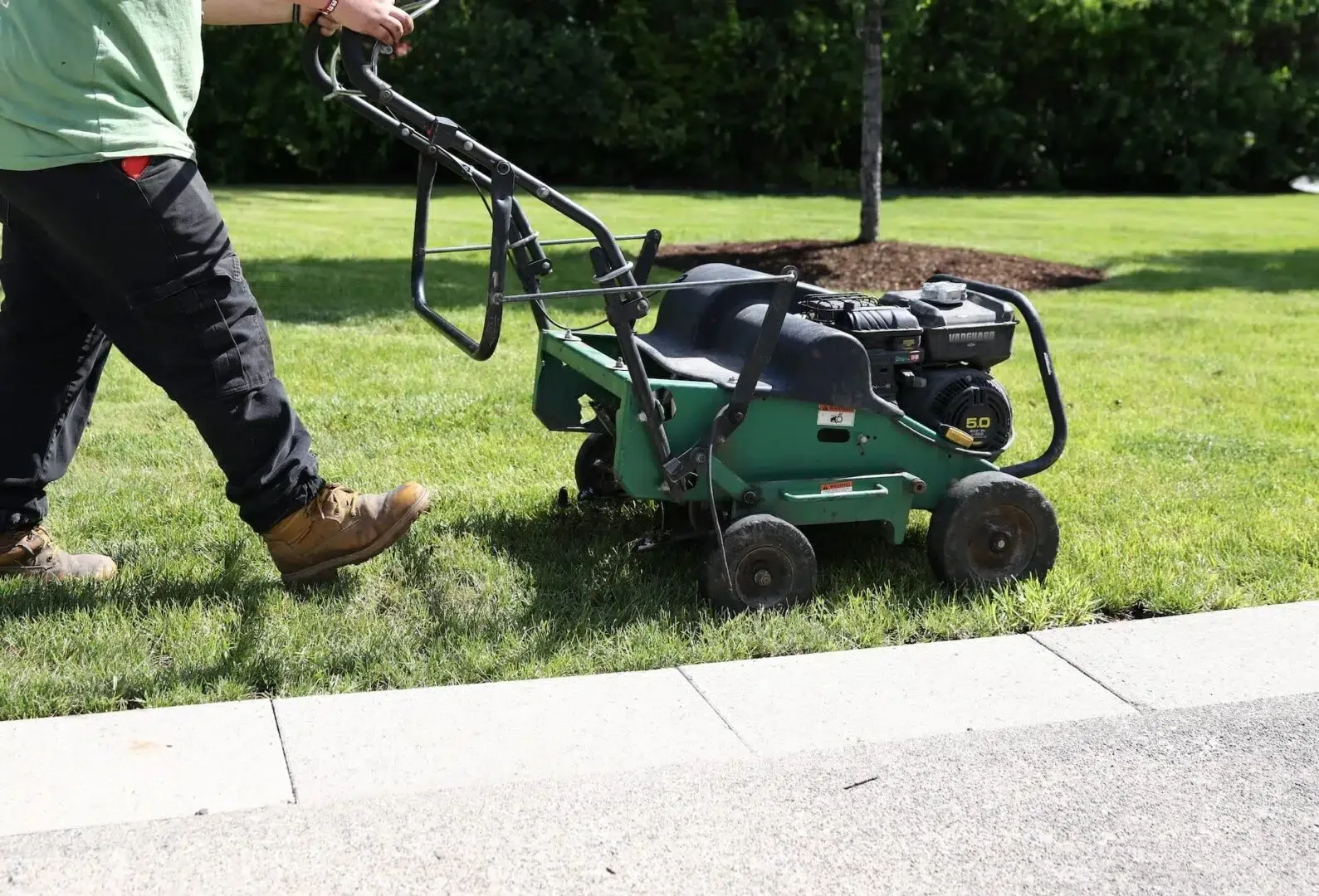 Aerating a lawn in Spokane Washington
