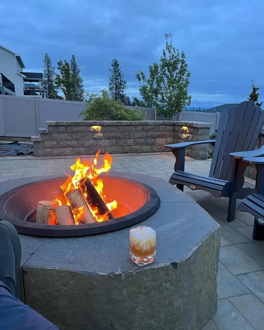Modern Gas Fire Pit with Patio Seating