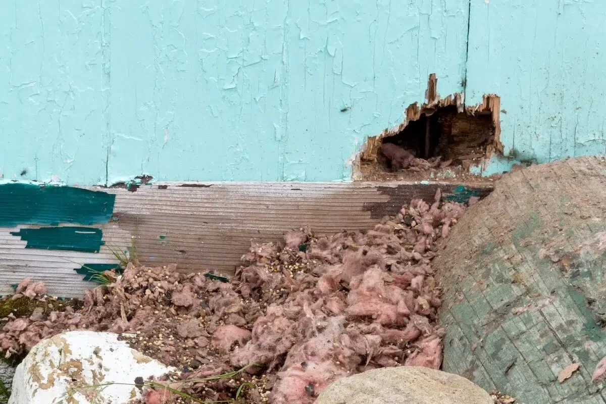 Rats can cause damage to your home like this one