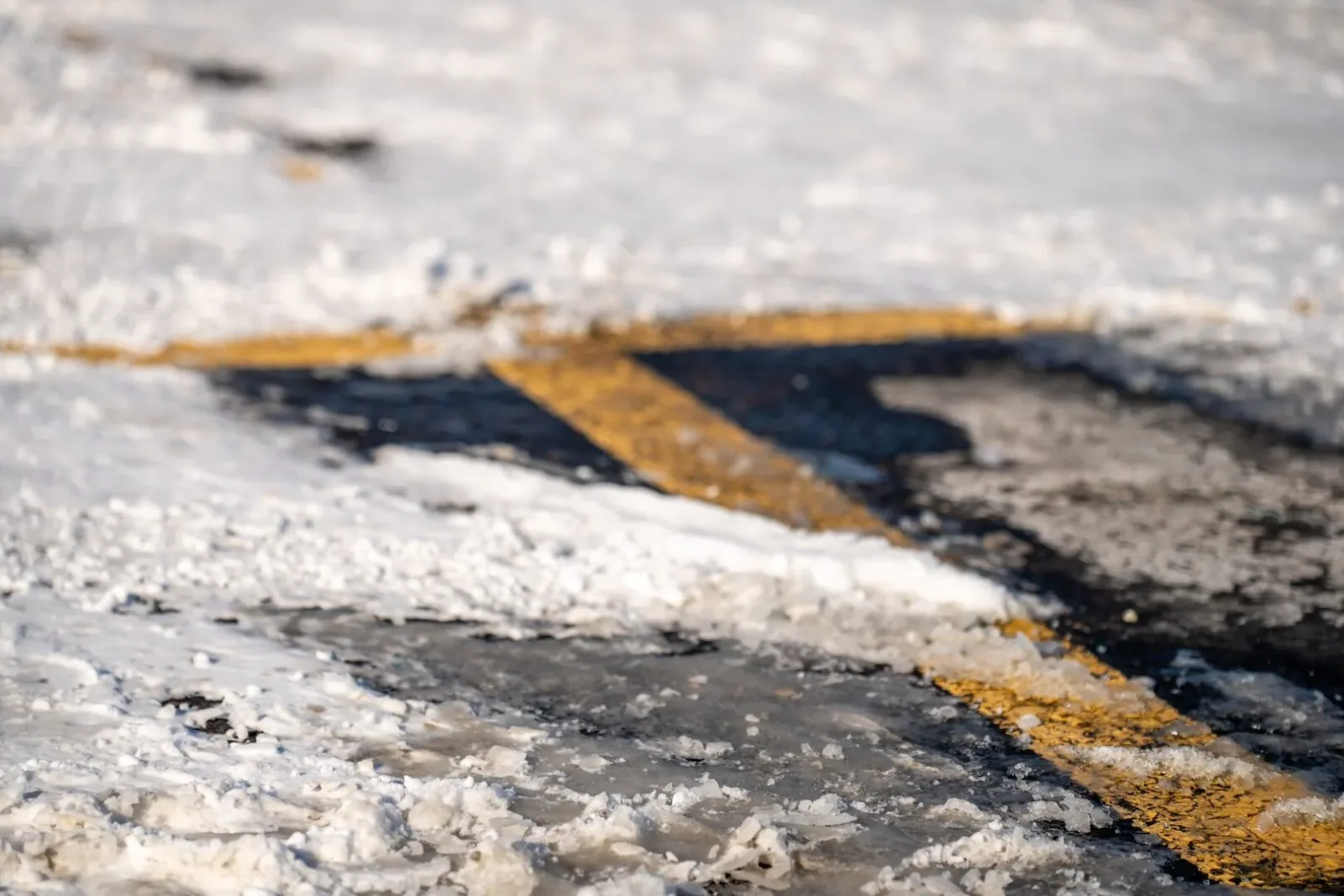 Snow covered parking lot