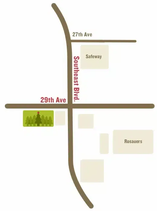 Where our Christmas Tree lot is located